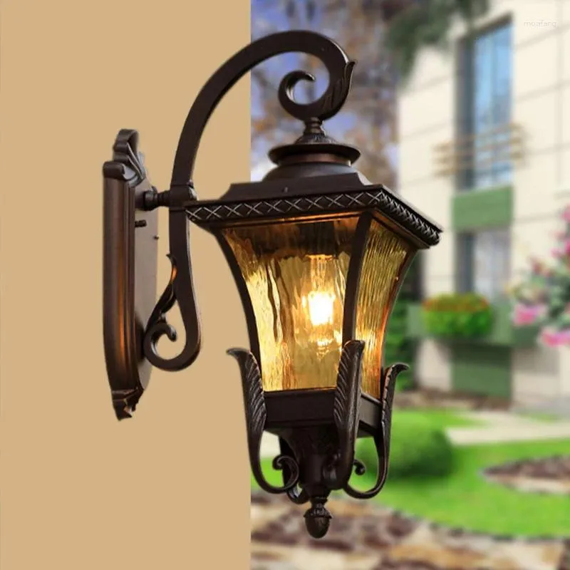 Lampa ścienna retro światło zewnętrzne europejska willa wodoodporna zewnętrzna zewnętrzna drzwi ogrodowe oświetlenie określenie korytarza ulicznego Dom