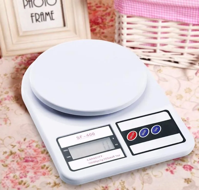 10kg1g Digital LCD Electronic Kitchen Scale Food Pesant Postal Scales 10000g White Kitchen Automatic Mesury Tools Pattepre1409686