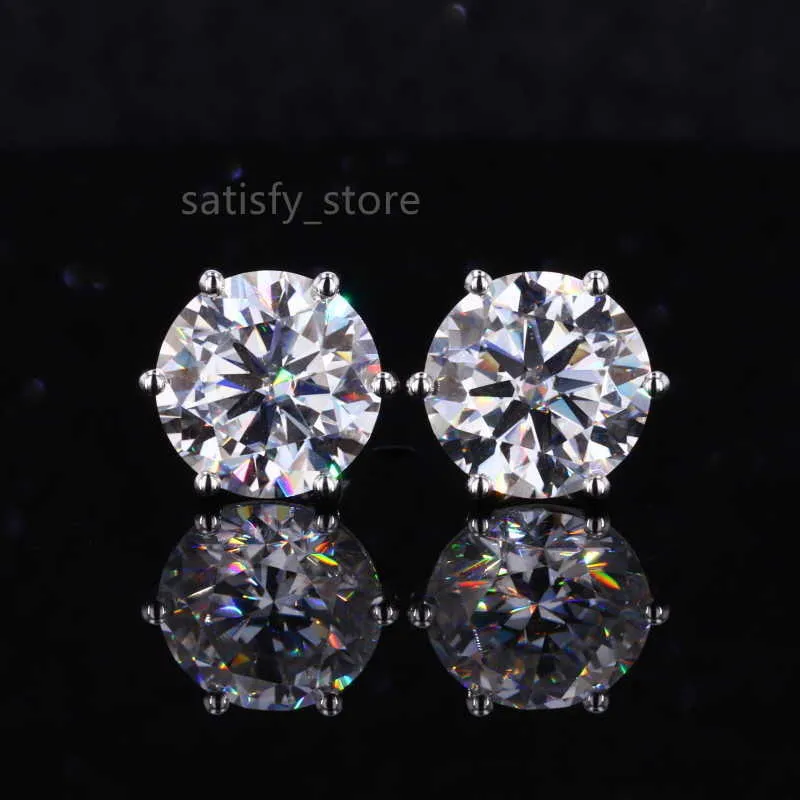 Starsgem Lab Diamond Jewelry Diamond Earring 4 Carat Round D Colorless Diamond Stud Earring