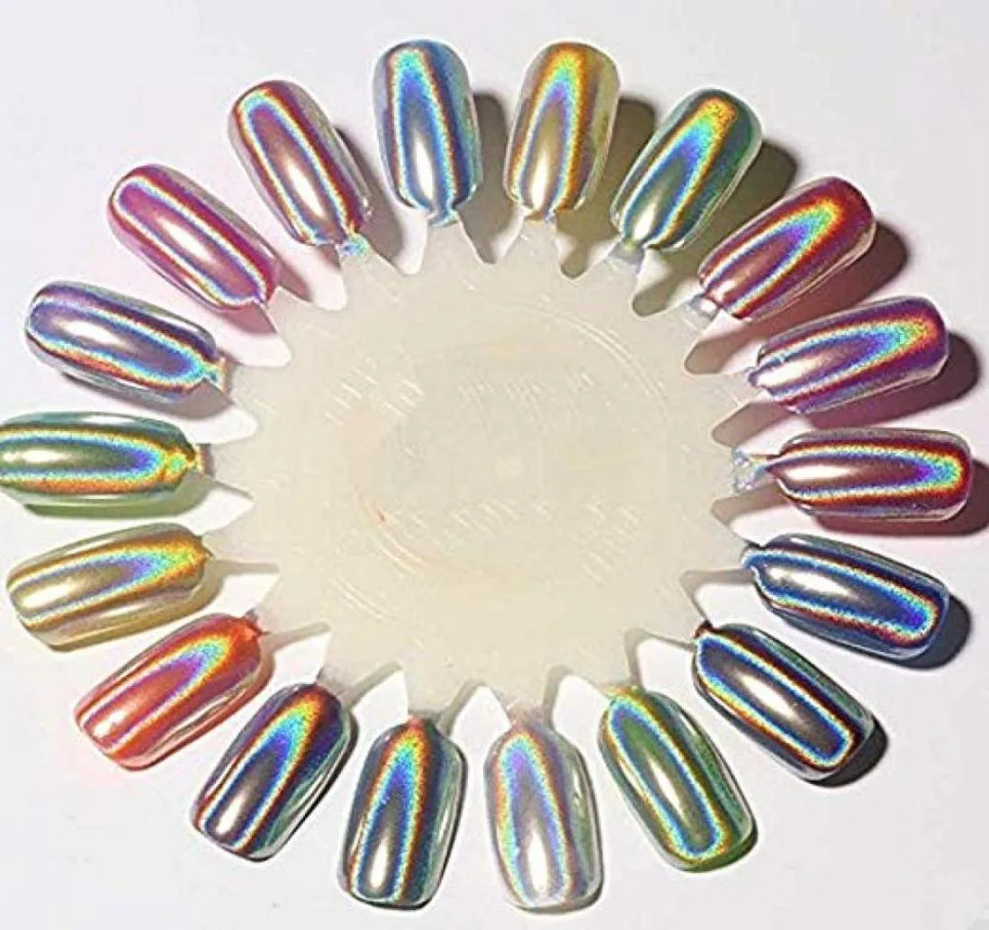 2pcs Powder Holographic Holosexual Salon Nails Pigment Unicorn Miroir Chrome Gel Poudre de vernis à ongles Poussière de Nail1922820