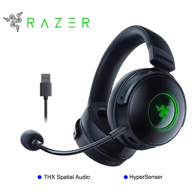 Razer Kraken V3 USB-hörlurar E-sport Gaming-headset med mikrofon 7.1 Surround Sound RGB Lighting Wired för PC PS4 Noise Refering hörlurar