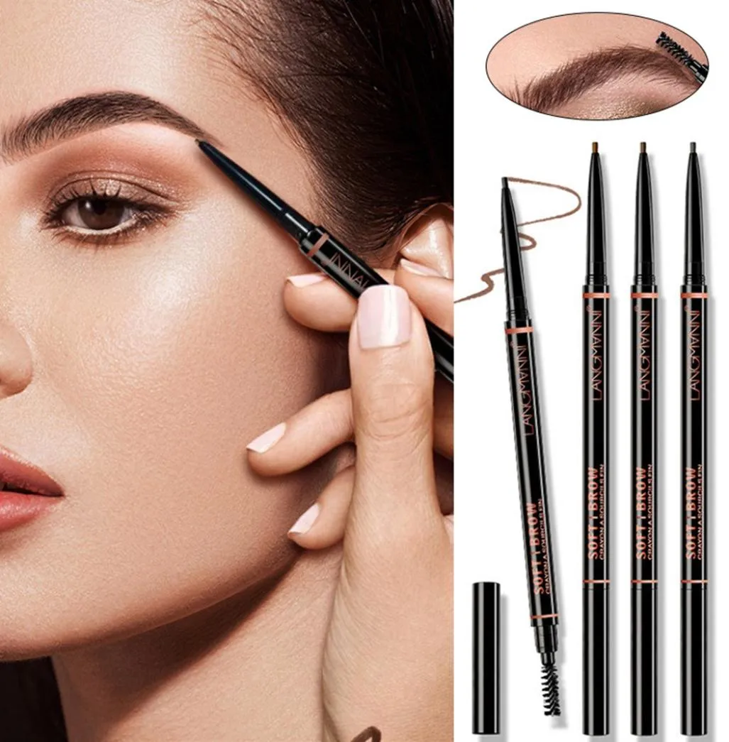 Waterproof Eyebrow Tattoo Pen Brow Enhancer Automatic Rotation Double Head Eye Makeup Natural LongLasting9569512