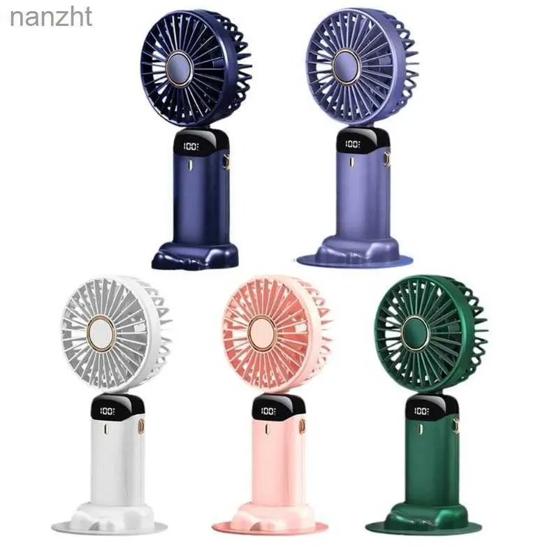 Electric Fans 2023 New Portable Folding Office Desktop Multi functional Folding Dual Battery 3000mAh Electric Fan with Neck Tie RopeWX