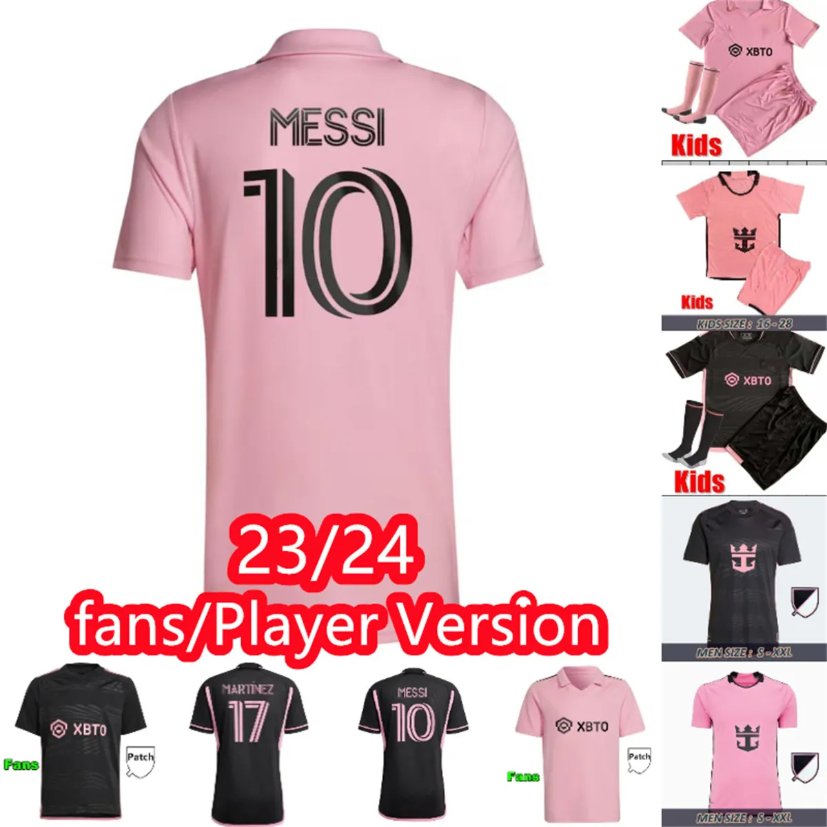 2023 2024 Messis Suarez Miami CF Jerseys de futebol Cf Martinez Matuidi Higuain Yedlin Campana Taylor MLS 23 24 Camisa de futebol Men Kits Kits Player Fans Versão