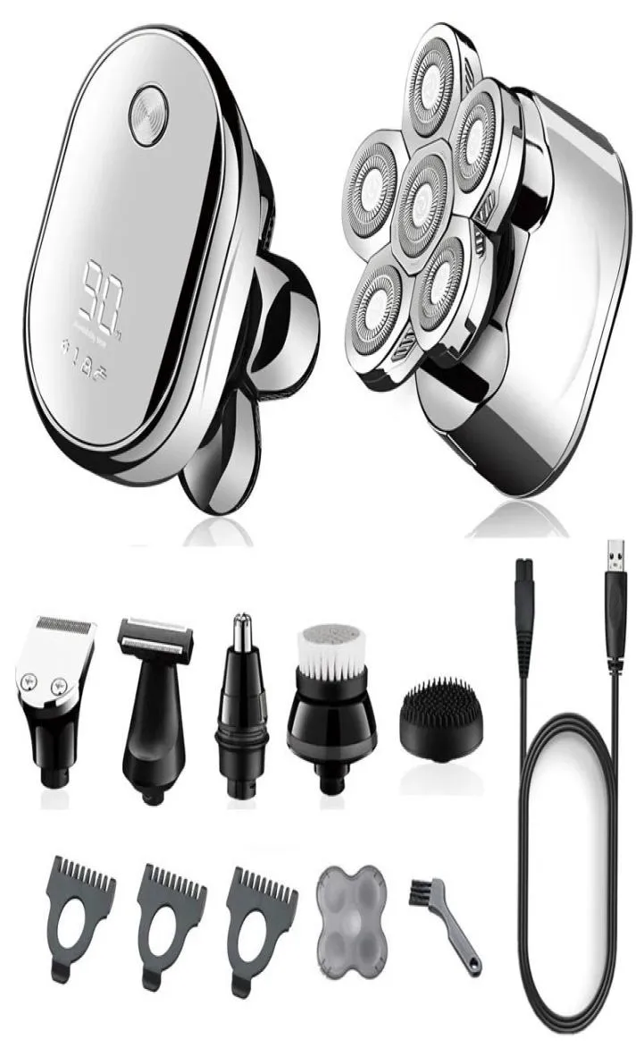 Kit multi-toilettage affichage numérique rasage électrique barbe électrique razor humide sèche mec de corps facial rasage machine 6762683