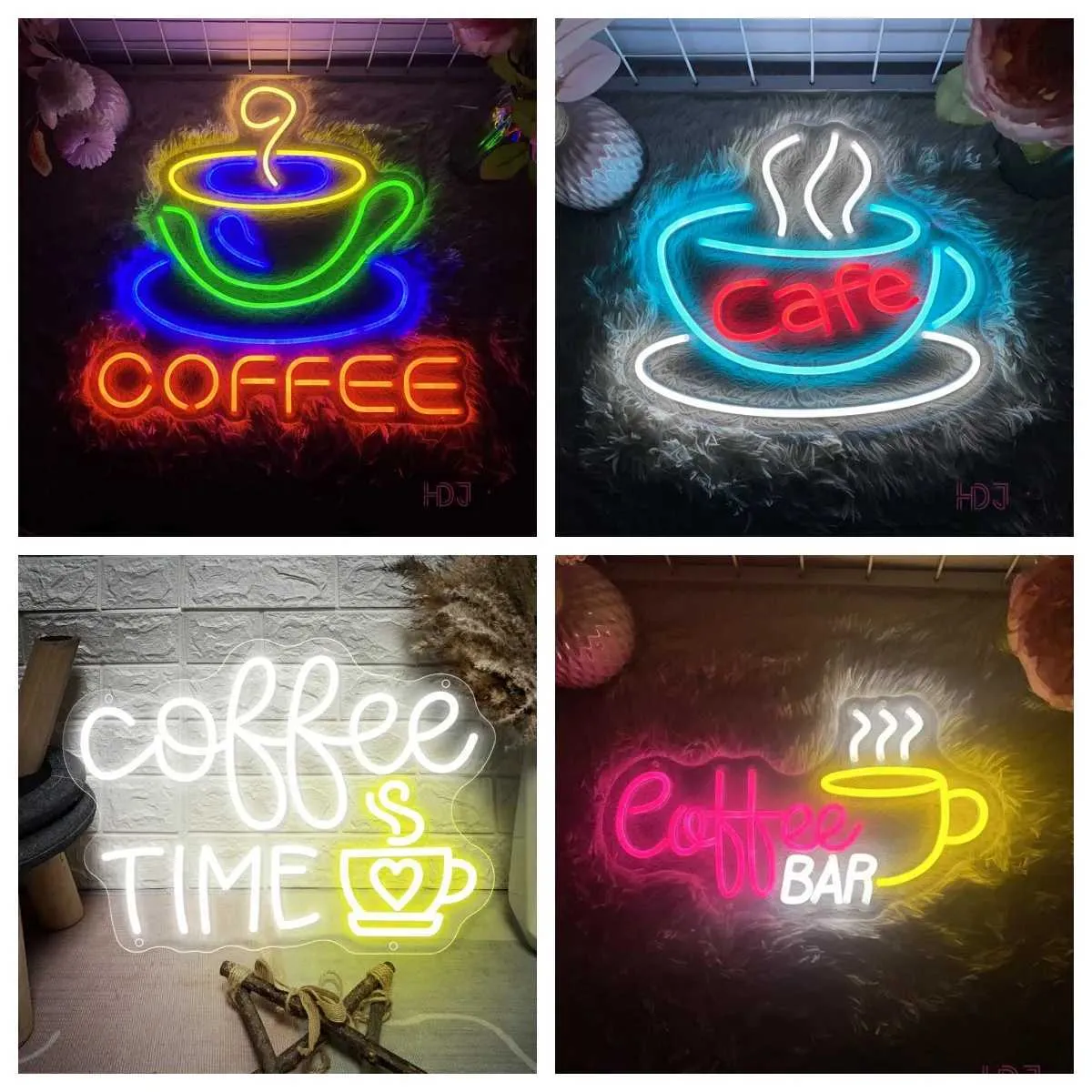 Coffee Neon LED Sign USB Powered Cafe, Pantry, Coffee Shop & Bar Decor ...