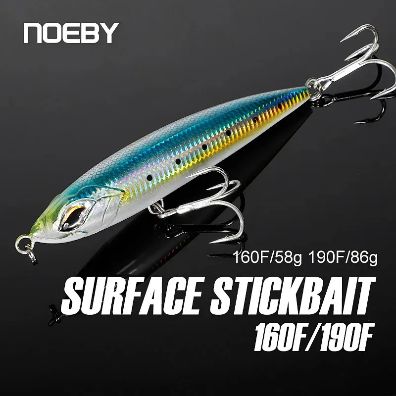 NOEBY 16CM 58G 19CM 86G GRAND CURN Stickbait Fishing Lure Floating Trolling Surface Artificial Bait pour GT Sea Boat 240428