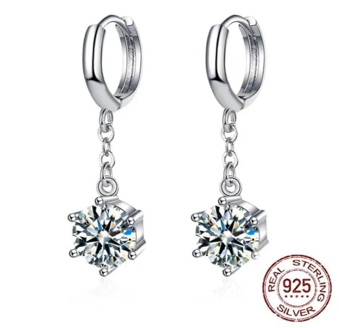 Silver 925 Charm Femmes 6 mm boucles d'oreilles Zircon Bijoux de mode Classic Stud Oreille pour fille Cadeaux élégants XEH60327128686693