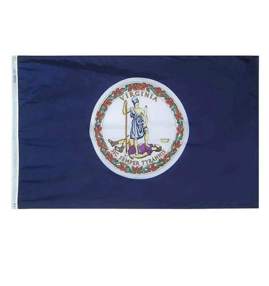 Virginia Flag State of USA Banner 3x5 ft 90x150cm State Flag Festival Party Gift 100d Polyester intérieur extérieur imprimé Sell5395608