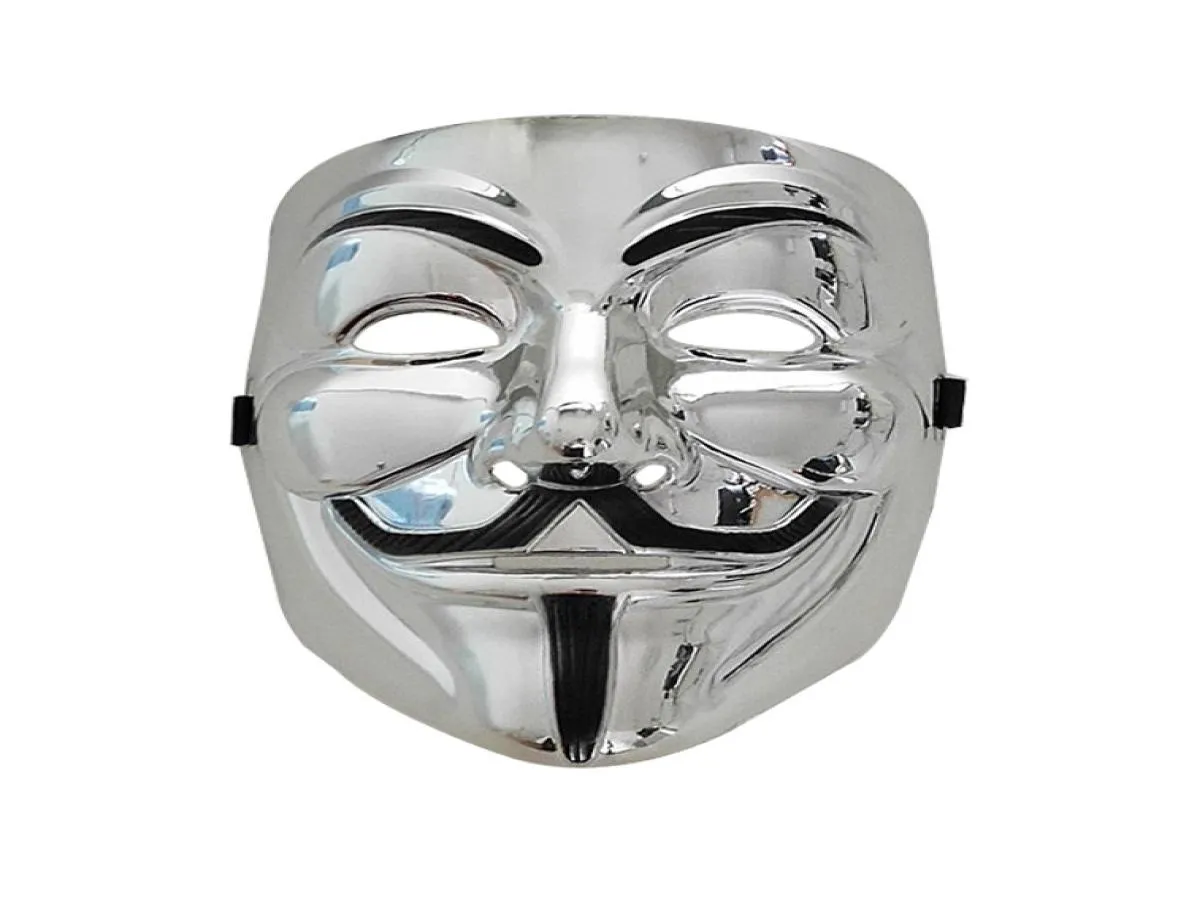 50pcs 2020 V per maschere da festa in vendetta che vendono maschere da festa V per maschera vendetta anonima ragazzo fawkes elegante abito costume per adulti5028262