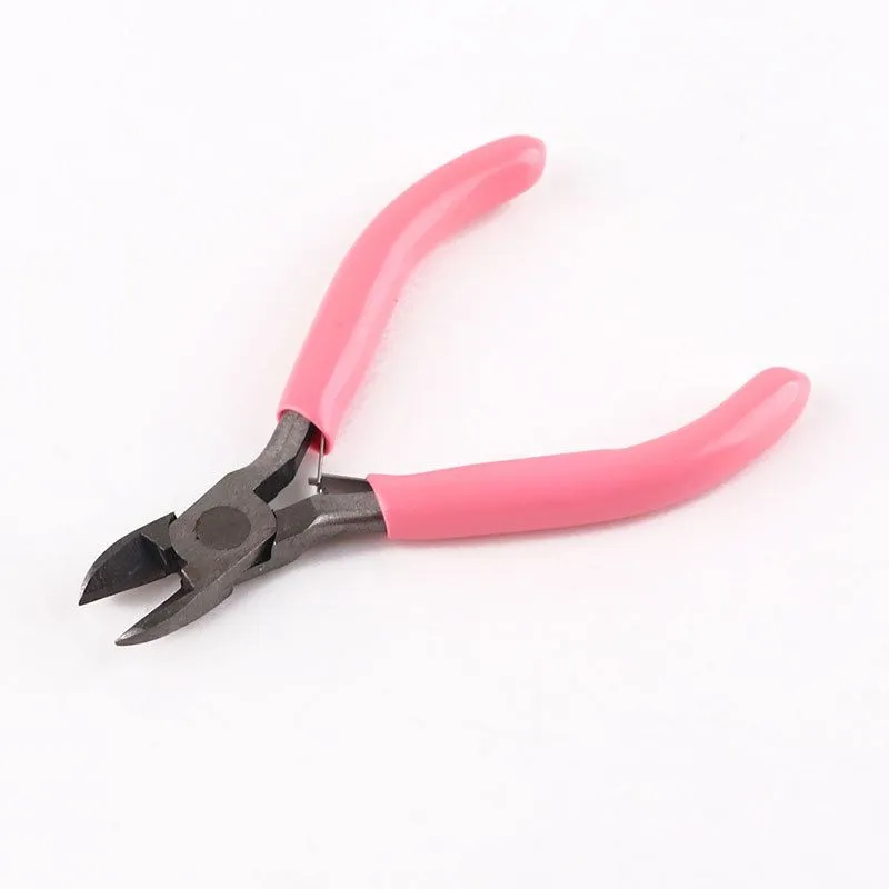 Cute Pink Color Handle Anti-slip Splicing and Fixing Jewelry Pliers Tools & Equipment Kit for DIY Jewelery Accessory Design