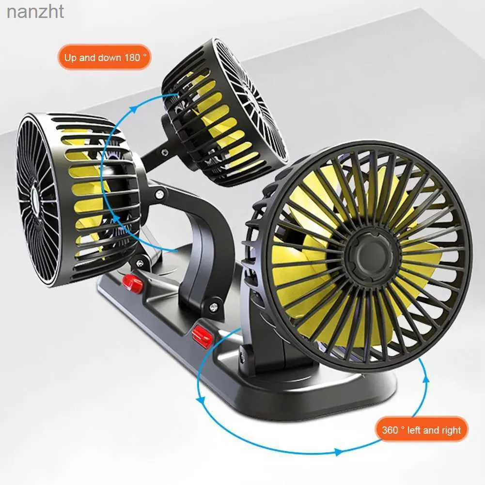 Ventiladores elétricos ventilador de carro 360 Ajuste do ventilador de ar de 3 cabeças de ar ventilador elétrico usb 12v ventilador de 2 velocidades de baixo ruído adequado para escritório em casa e carwx