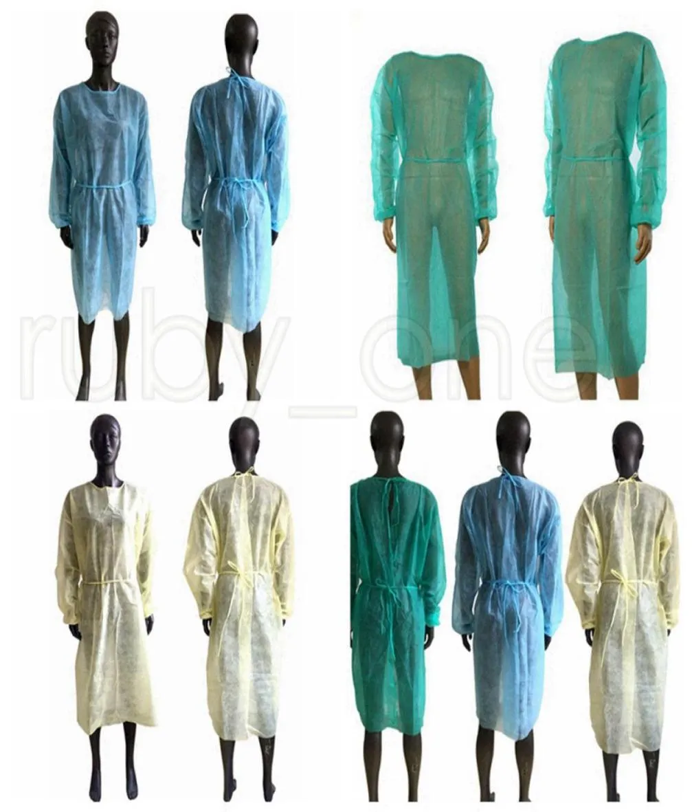 Vêtements de protection non tissés Robes d'isolement jetables Vêtements de protection extérieurs Cuisine Anti Dust Tabring Tools Ship By S7957270