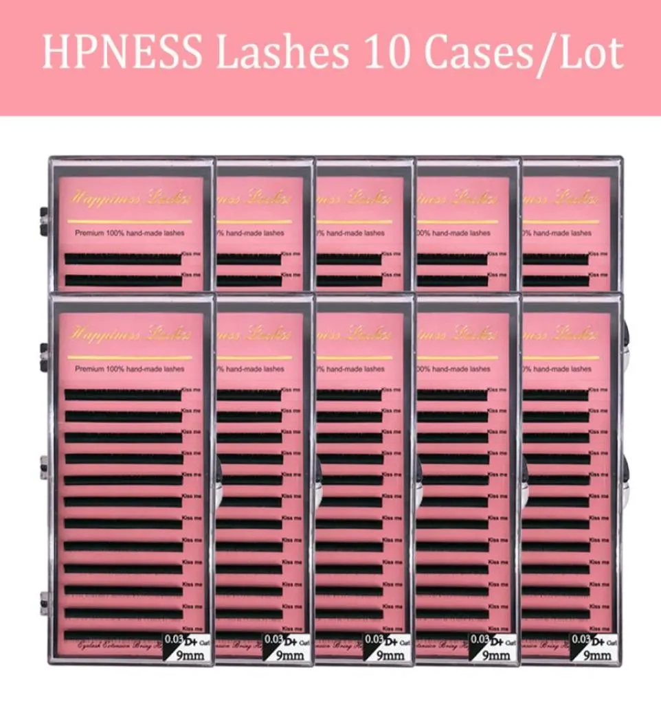 HPness 10 vaschette di ciglia finte uesd di colore naturale per estensione professionale per ciglia molto sofy con lunghezza mista4076532