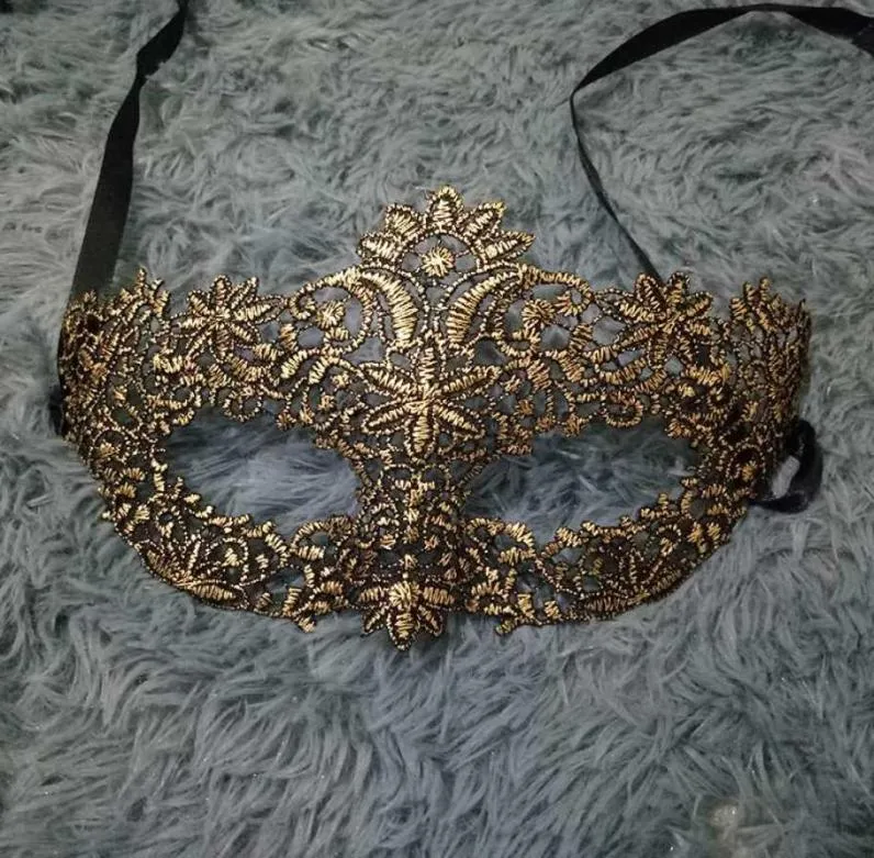 Máscara de máscara de máscaras de renda Moman veneziana máscara ocular para o carnaval de halloween festas baile de baile vestido de bola de ouro 4158471