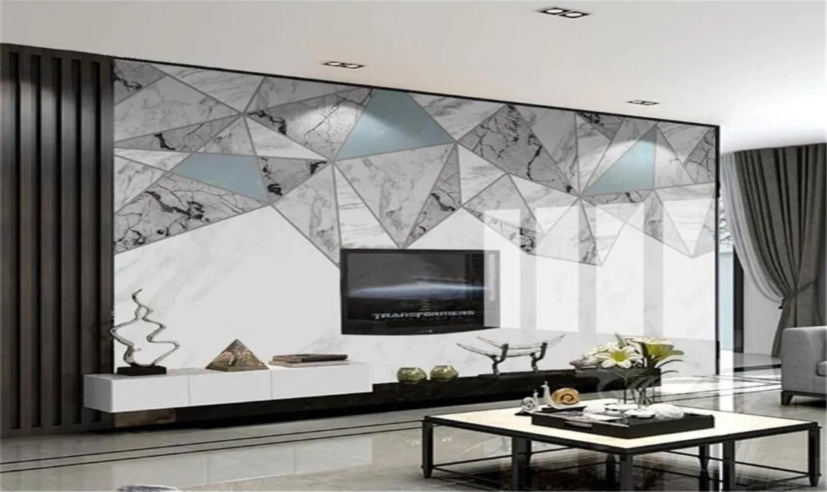 3D -Wandverschluss in der Wandbedeckung Tapete moderne abstrakte geometrische Jazz White Marmor Wohnzimmer Schlafzimmer Hausdekoration Malpapier Tapeten5426741