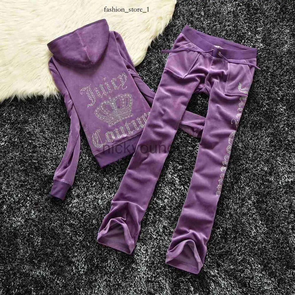 Juicy drotiuit damskie dwuczęściowe spodnie 2023 Juicy Cotre Tracksuit Designer Zestaw jesień/zima dwuczęściowy garnitur modny
