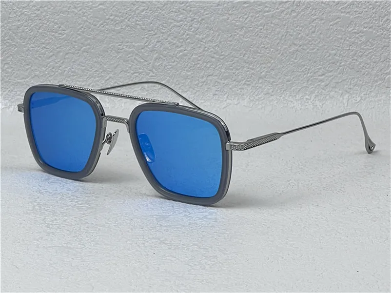 New Fashion Design Man Square Sunglasses 006 Acétate et cadres métalliques Style de popula