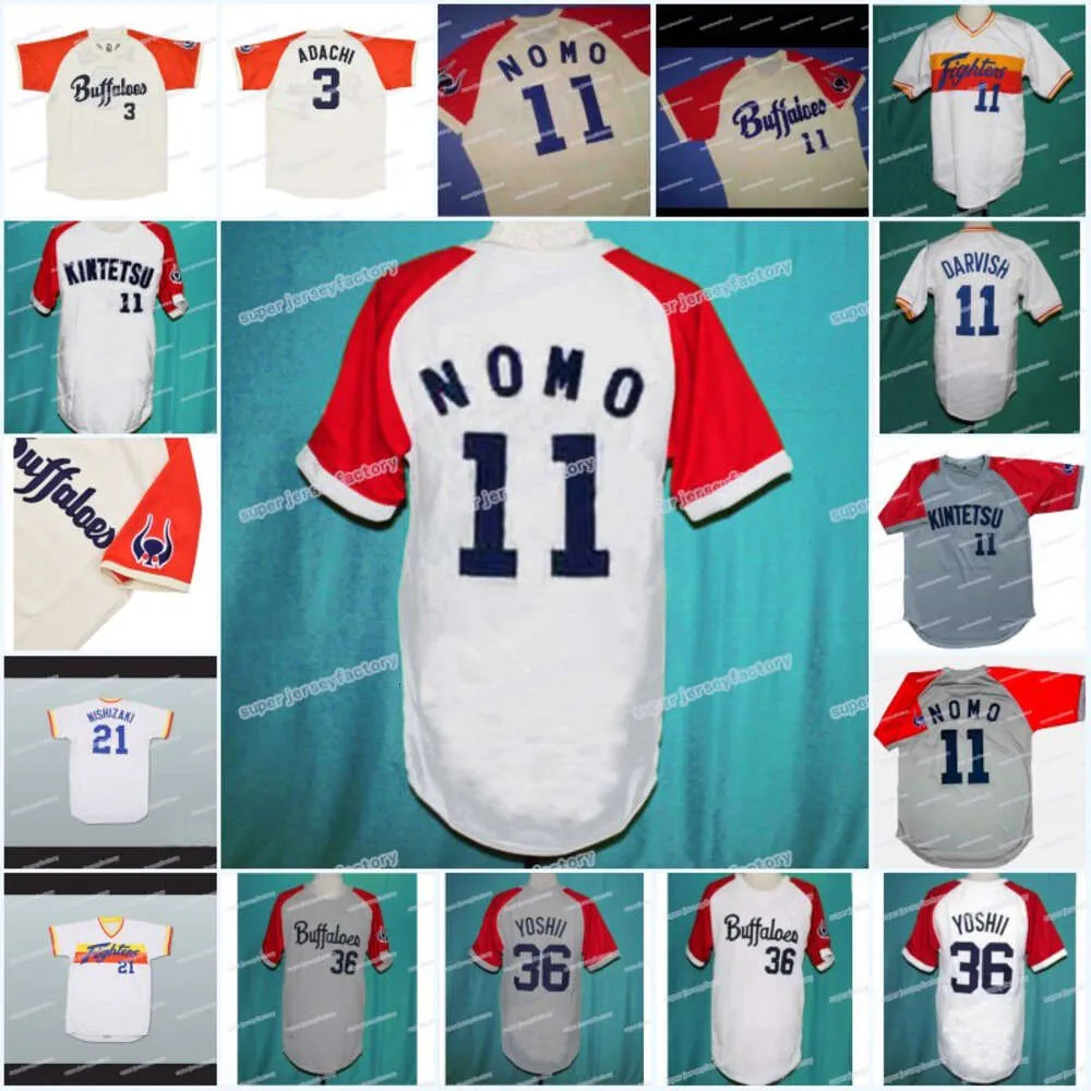 Jam Men Deluxe Edition Jersey Kintetsu Buffaloes Nomo 36 Masato Yoshii 3 Adachi 11 Yu Darvish 21 Nishizaki 75 Satoh Baseball Jerseys