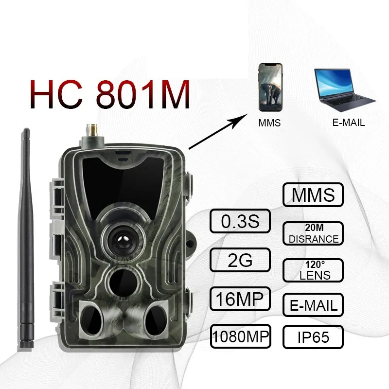 2G Hunting Trail Camera 20MP 1080p MMSPSMS Wireless Wildlife Cameras PO Traps HC801M Night Vision Hunter Chasse 240423
