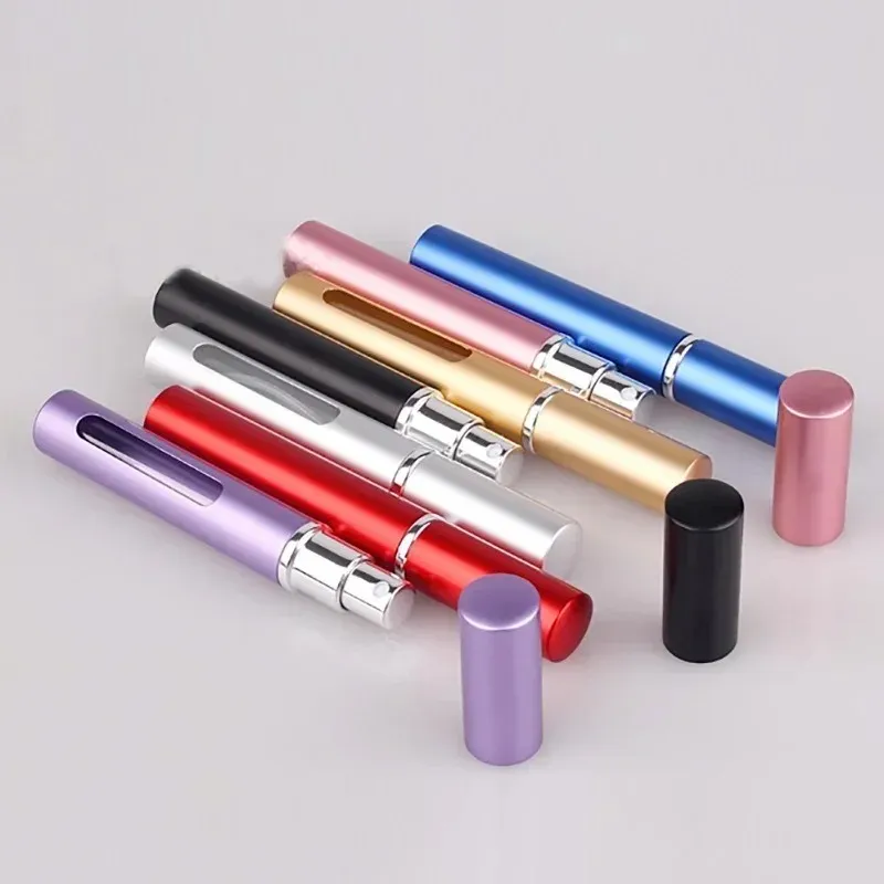 1pc Top Quality 5 ml Bouteille de parfum en aluminium Rechargeable Perfume de voyage Atomizer mini flacon de pulvérisation en verre vide