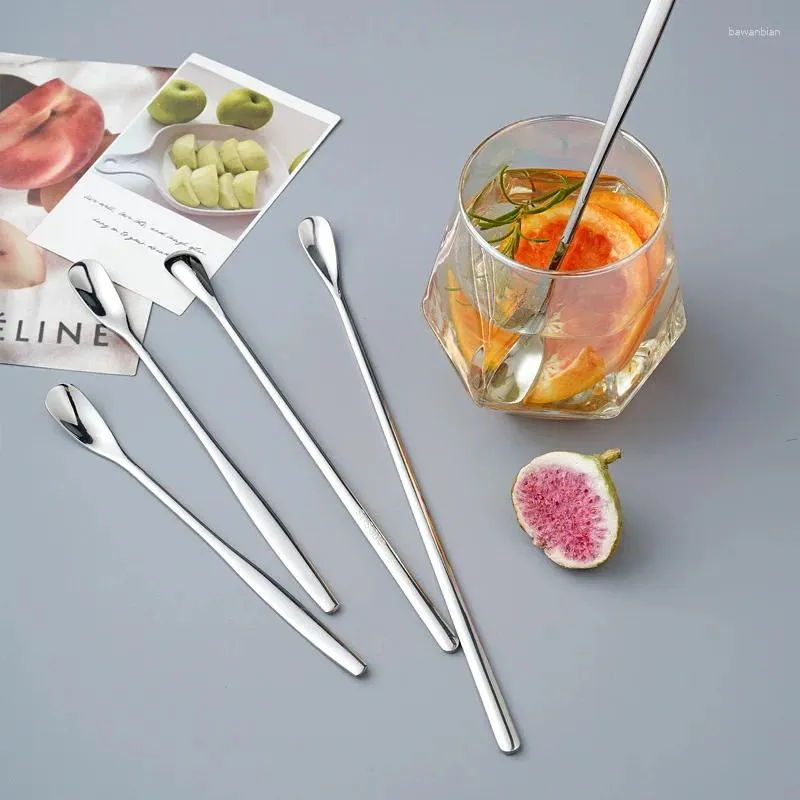Spoons Stainless Steel Multifunctional Bar Long Handle Mixing Spoon Easy To Clean Cocktail Stirring Milk Tea