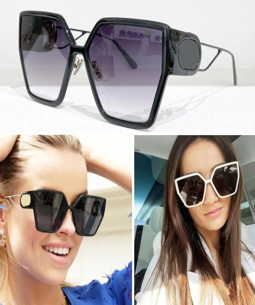 Montaigne Su30 Gafas de sol para mujeres y hombres Al estilo de verano Antiultraviolet Retro Plate cuadrado Gradiente de oro negro Gris L6627689