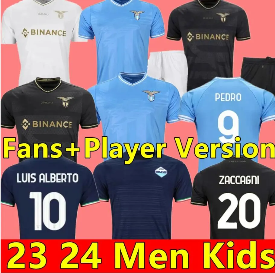 23 24 Lazio Immobile Soccer Jerseys Maglie 2023 Immobile Luis Bastos Sergej Badelj Lucas J.Correa Zaccagni Marusic Kid Kit Kit Football Shirt 10e anniversaire