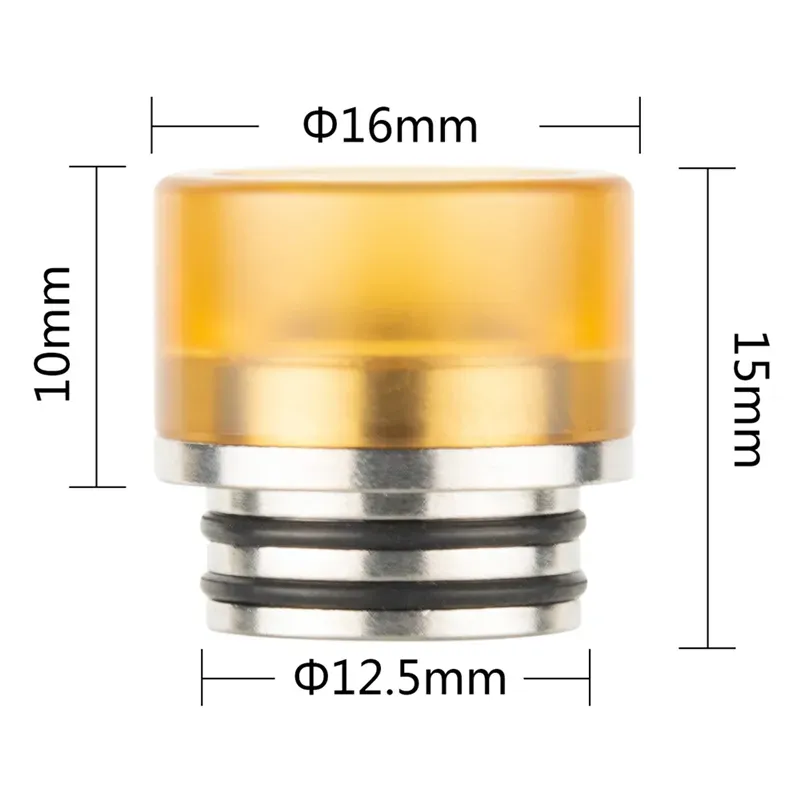 3 Styles 510 810 SS Drip Tip Stainless Steel Acrylic Plastic Wide Bore Mouthpiece for 510 810 Thread Tank Atomizer 