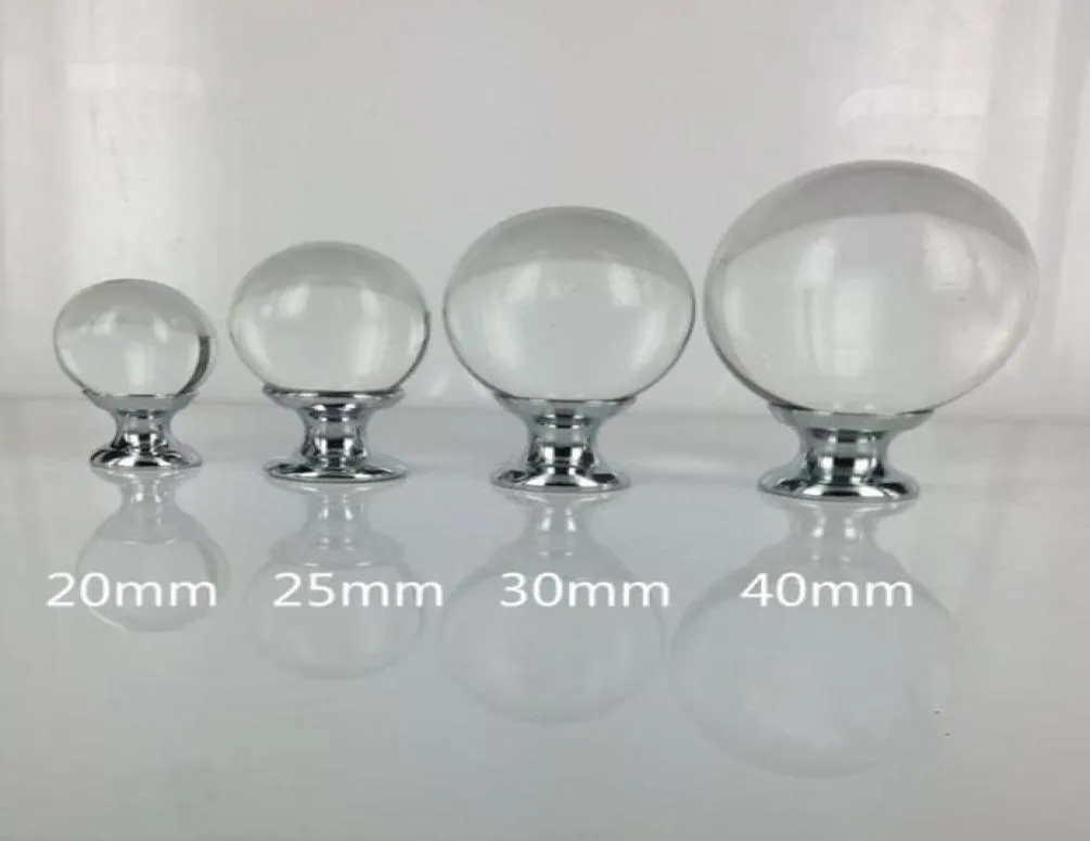 20 мм 25 мм 30 мм 40 -мм стеклянные ящики ручки серебряной хромированной хромированной хрустальный шариковой комод