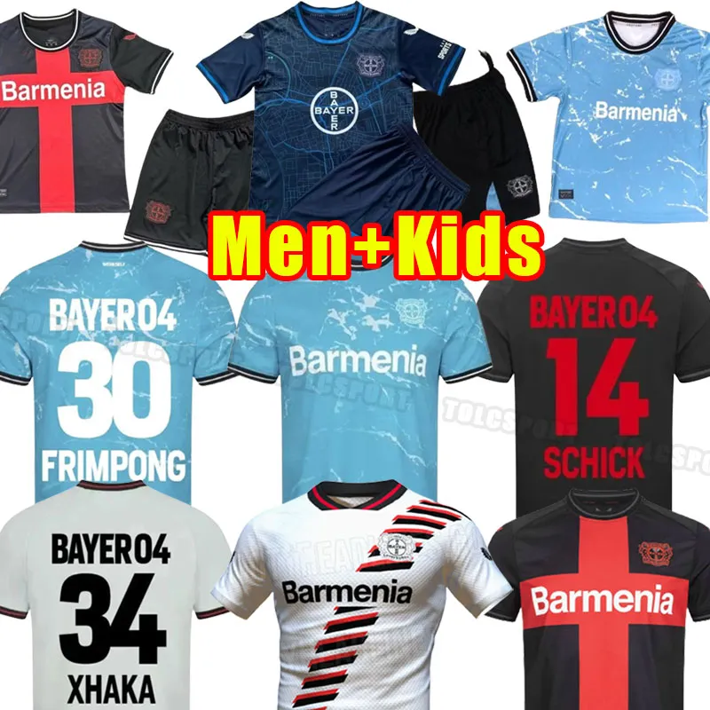 2023 2024 Jerseys de fútbol Bayer Leverkusen Wirtz 23 24 Schick Tah Home Away Third Hlozek Demirbay Tapsoba Football Shirt 04 Adultos Kits Champion Kits Kits