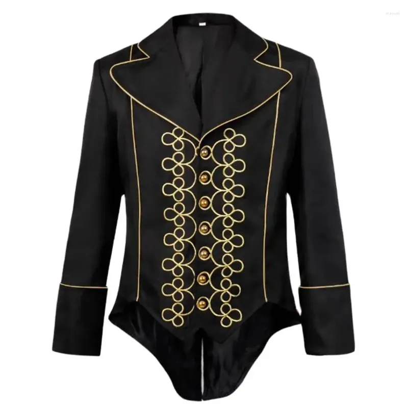 Trench Coats Men Men Veste Ment Médieval rétro Médieuse en dentelle victorienne Gothic à manches longues Costume de fête Halloween Steampunk Halloween Gothic Costume Gothic