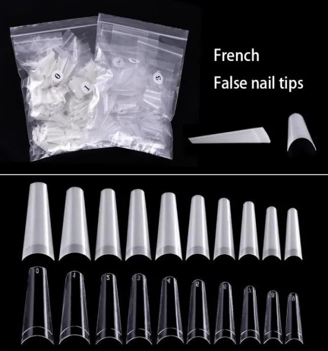 500pcs False Nail Art Suggerimenti French Natural trasparente bara falsi per unghie False TIPS ACRILICO GEL GEL MANICURE MANICURE5236038