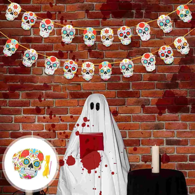 Décoration de fête 1pc Mexican Theme Paper Day of the Dead Banner suspendu décor