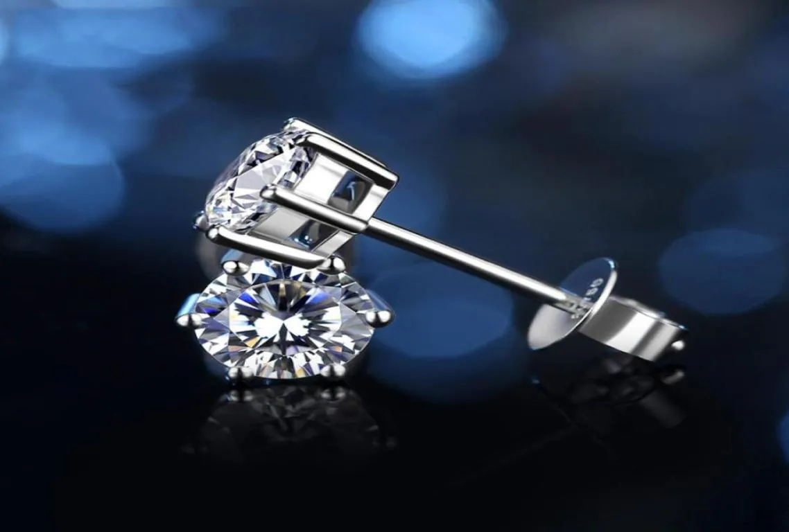 Boeycjr 925 Silber 05 f Farbe Moissanit VVS Fine Schmuck Diamant Stud Ohrring mit nationalem Zertifikat für Frauen Geschenk LJ201013115733636