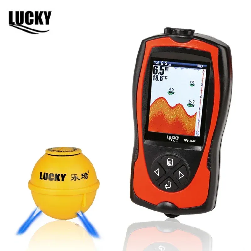 Lucky Portable Fish Finder Wired Wireless Single en Dual Use Sonar Diepte Sounder Alarm Ocean River Lake Fish Finder Vissen 240422