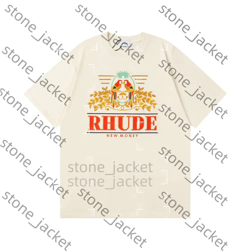 Designer T-shirts RHUDE THIRTER DESCRIR THIRT RHUDE COURT MATH BEUR TSHIRT LONGE LETTRE LOBE BORS Gothic Tee Shirt Shirts for Men Designer Shirts 1545
