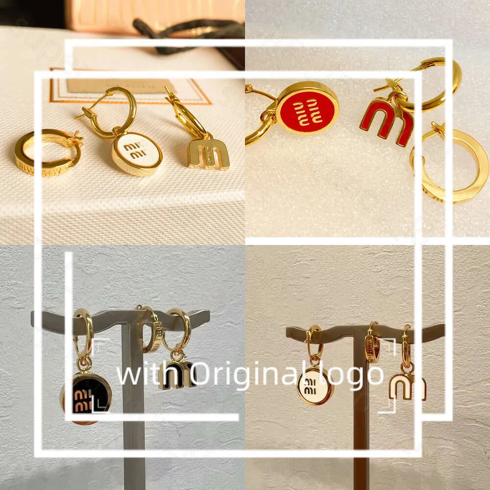Miui Jewelry 2024 New Brand Luxury Letters Designer earrings for women 18kゴールドエレガントな幾何学