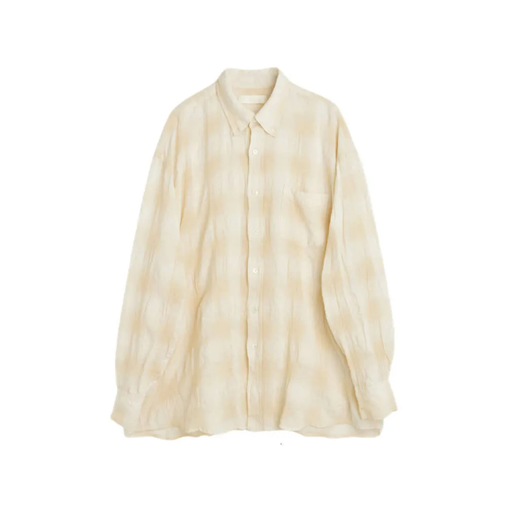 Men's Casual Shirts Our Legacy pleated bubble shirt with a lazy and relaxed style versatile texture long sleeved shirt for both men and women