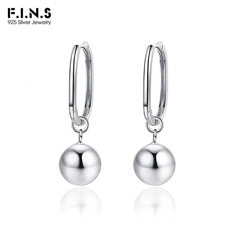 F.I.N.S Minimalist S925 Sterling Silver Ohrringe Frauen runder Ball abtrennbarer Ohrhörer Dangle Drop Fine Schmuckzubehör 240428