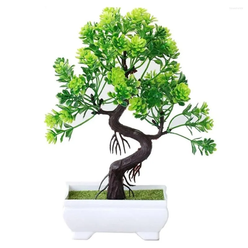 Decoratieve bloemen opstelling ornamenten groene plastic planten bonsai kleine boom pot nep plant potten bloemkamer decor huis el tafel