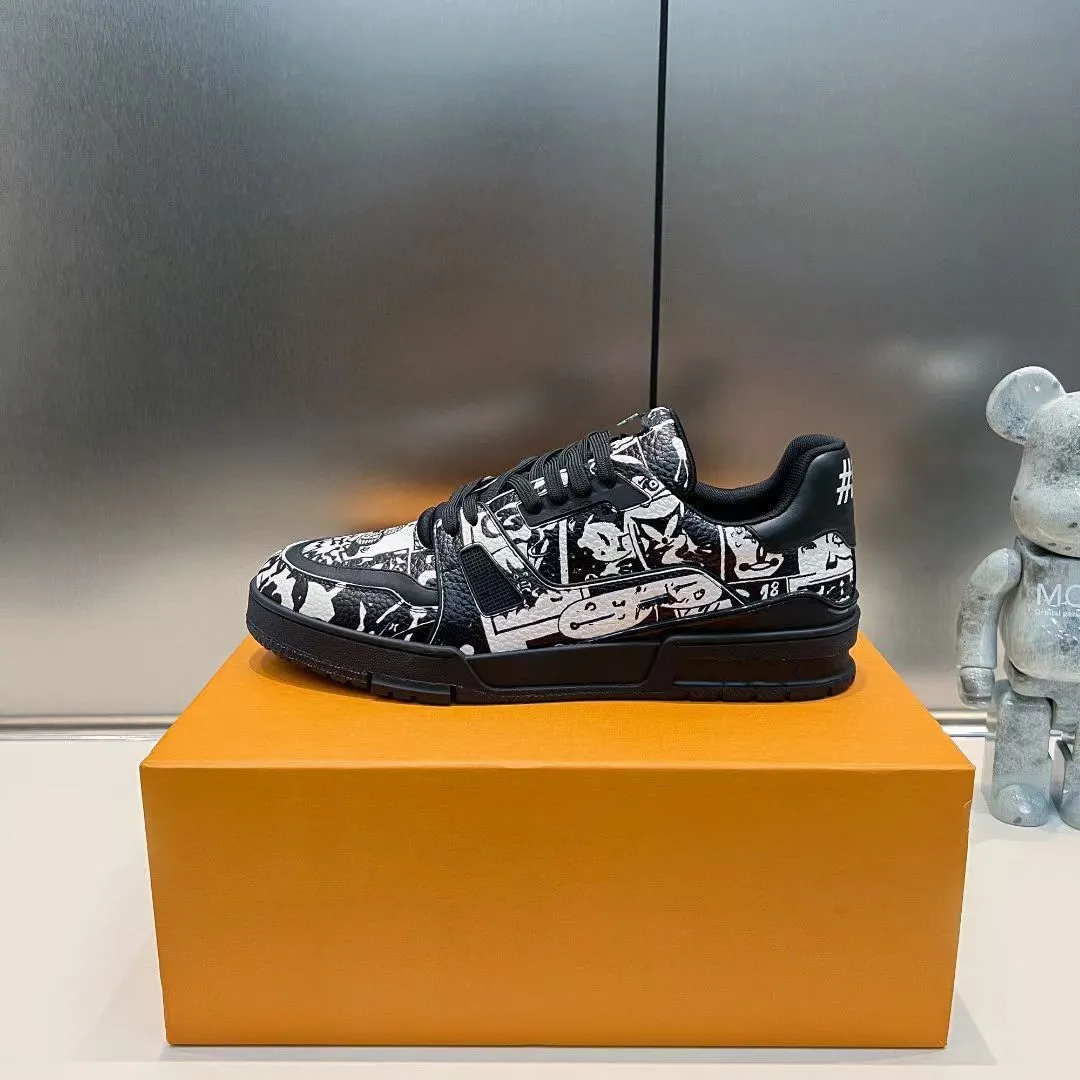 Tasarımcı Moda Eğitmeni Sneaker Intage Sıradan Ayakkabı Virgils Timsah-Dökülmüş Siyah Gri Kahverengi Beyaz Yeşil Buzağı Deri Fransız Ablohs Erkek Ayakkabı Mbyhpl0001
