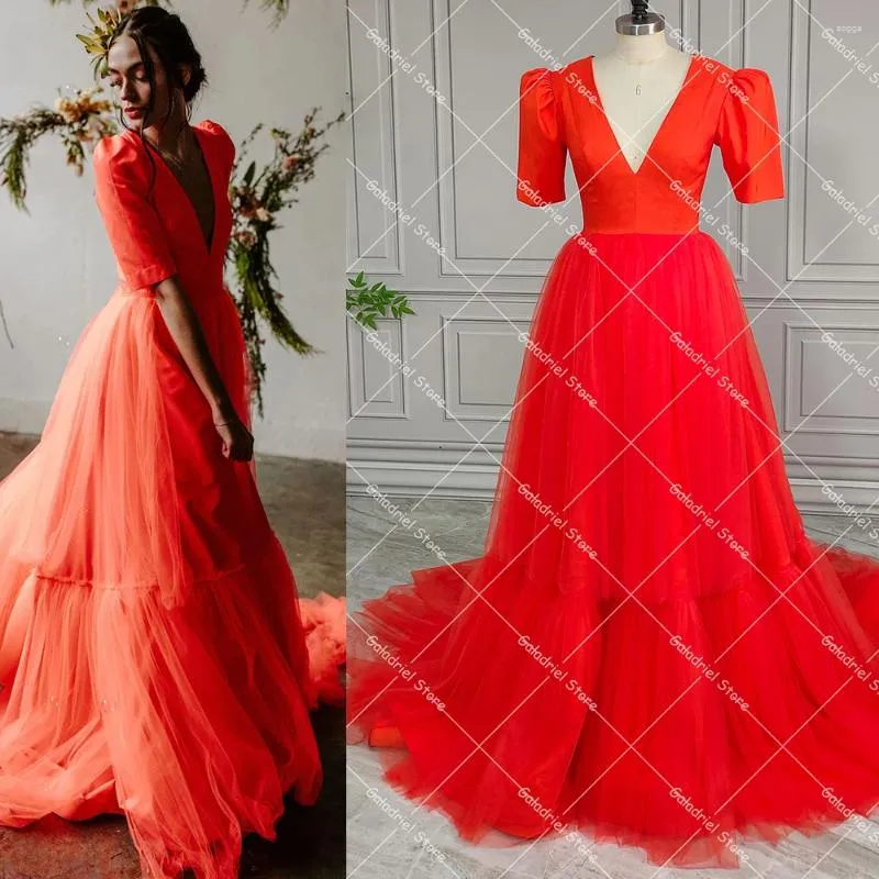 Partykleider halbe Ärmel gegen Ausschnitt Tüll formelle Abendkleid Mitte MADE MADE MADE MADEL CLESSE Reißverschluss Cocktailzeremonie Wurkliche Hochzeitskleider