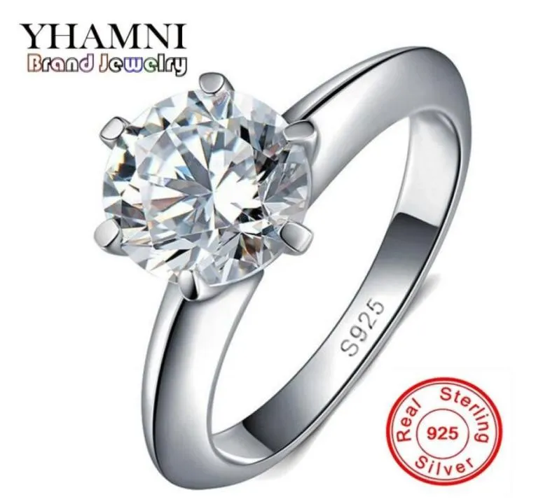 100 Real Solid 925 Sterling Silver Rings Set 15 Carat Sona CZ Diamant Silver Wedding Rings for Women Silver Fine Jewelry R121417191281342