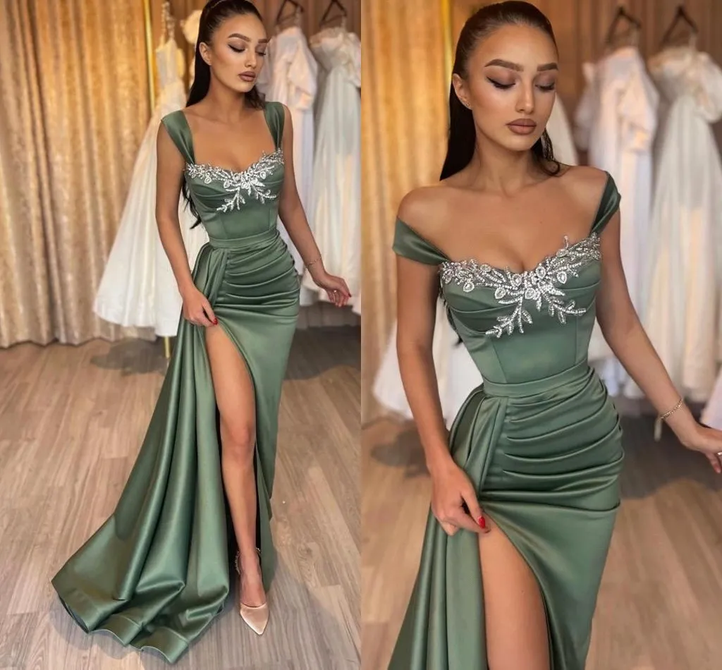 Olive Green Off-Shoulder Satin Evening Dress with Zipper Backless for Women Graduation Prom from Dhgate Evening Dresses - price 226.59 Olive Green Off-Shoulder Satin Evening Dress with Zipper Backless for Women Graduation Prom from Dhgate Evening Dresses - price 226.59