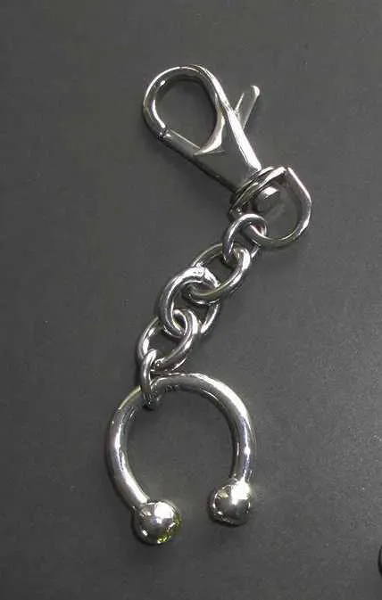 Keychains Lanyards Punk Charm Horseshoe Clip Keychain Koreaanse mode Geometrie Backpack Hanger Gothic Accessories Keychain Grunge Rock Jewelry Q240429
