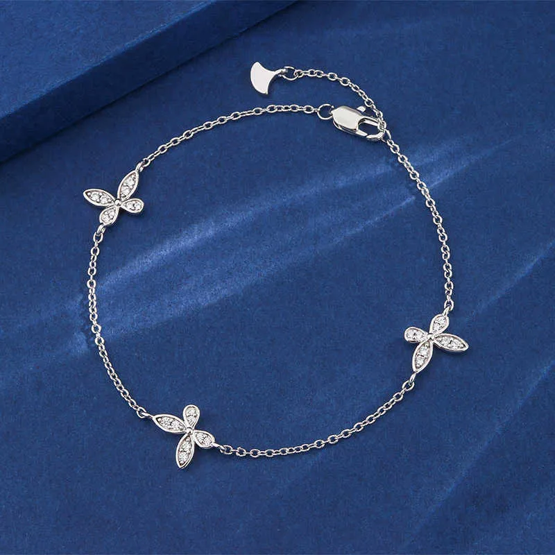 Jóias de jóias de grife de luxo de luxuoso colar de pingente de pingente Phantom Butterfly Bracelet feminino simples e versátil Corrente de tênis de bracelete de diamante completo