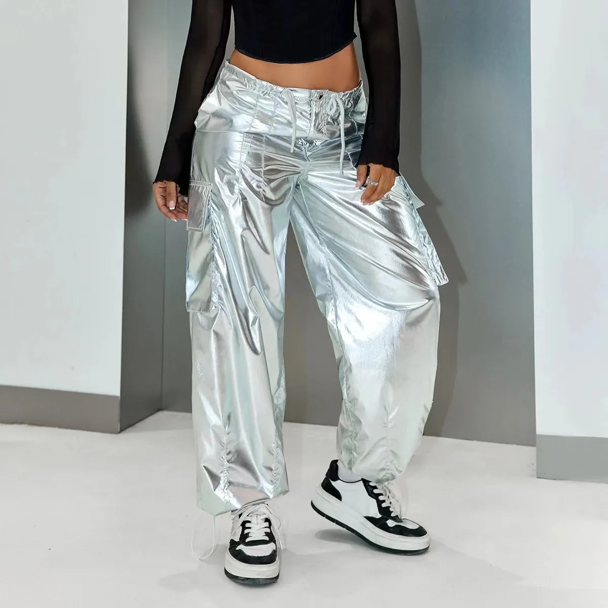 パンツ wide buggy stripe pants silver y2k mode パンツ wide buggy stripe pants silver y2k mode wide buggy