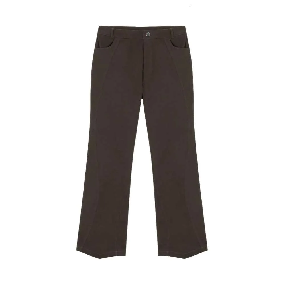 Pantalon masculin Laispue Courbe Couper déconstruit Pantalon de travail de tas de baril à baril droit déconstruit brossé