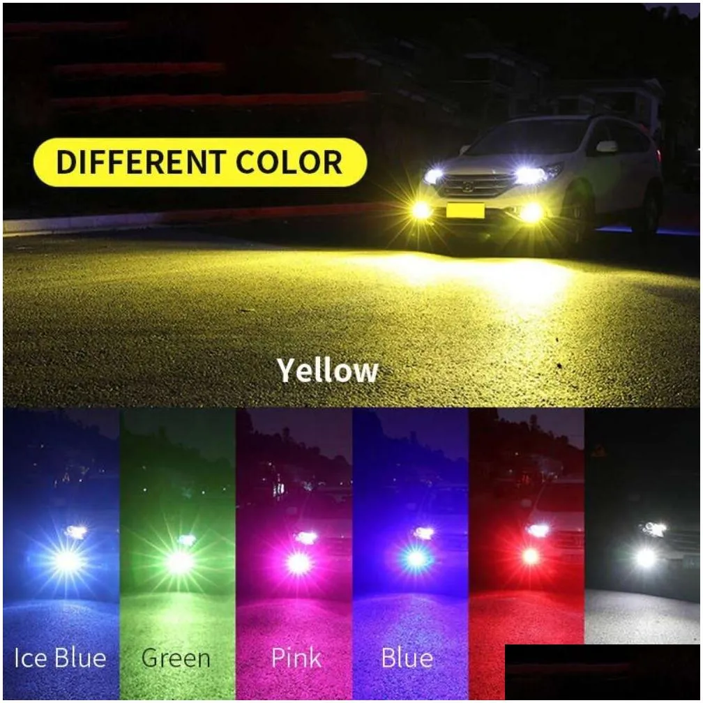 Reflektory samochodowe Nowe światło mgły LED H11 H7 9005 9006 z migającym awaryjnym ostrzeżeniem Strobe H3 8818112V 24LES Lights Dowód Aut Dhqgu